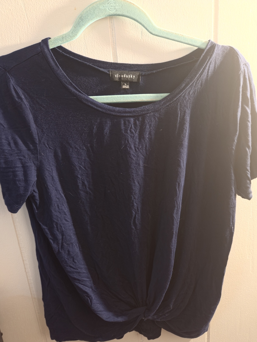 Cloudsky Navy Short Sleeve Twist-Knot Tee
